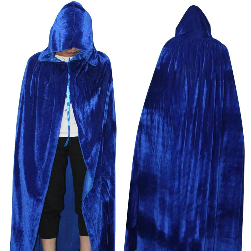 Adult Unisex Hooded Robe Long Cloak Cape Halloween Costume