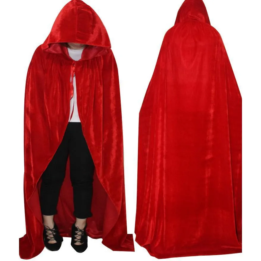 Adult Unisex Hooded Robe Long Cloak Cape Halloween Costume