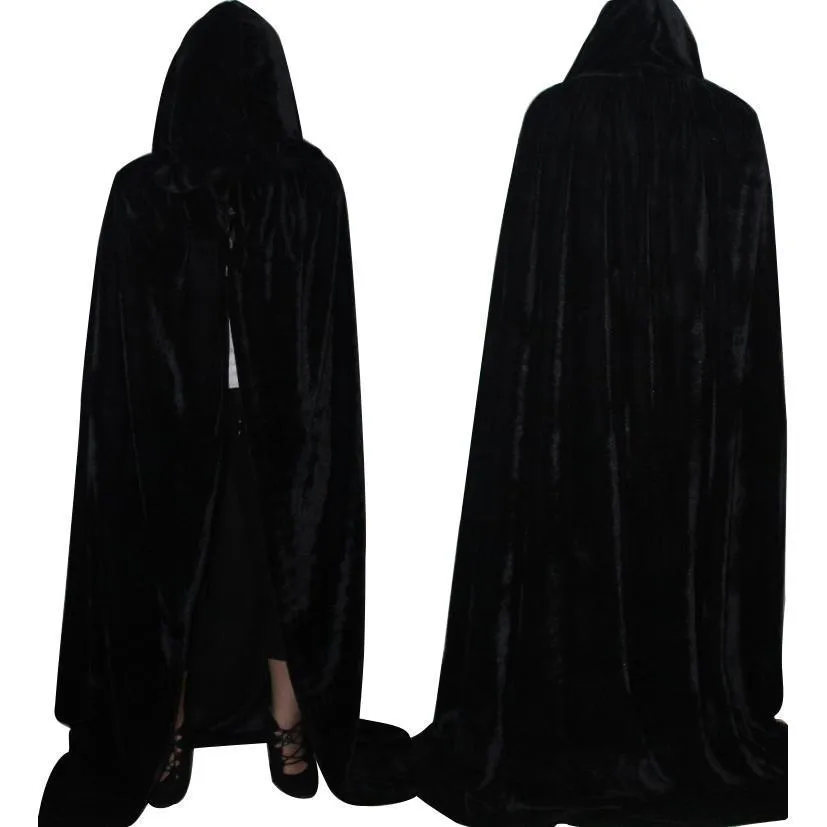 Adult Unisex Hooded Robe Long Cloak Cape Halloween Costume