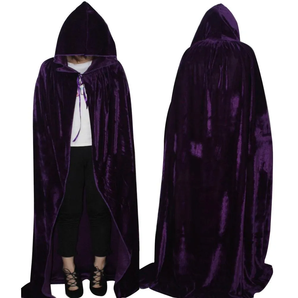 Adult Unisex Hooded Robe Long Cloak Cape Halloween Costume