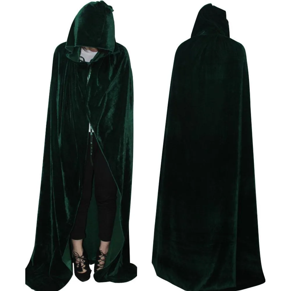 Adult Unisex Hooded Robe Long Cloak Cape Halloween Costume