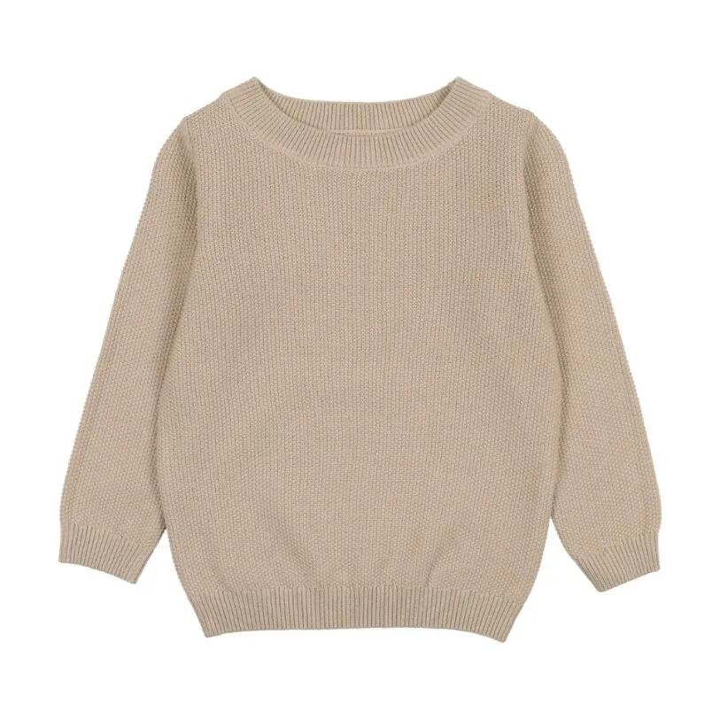 Analogie Taupe LS Crewneck Sweater