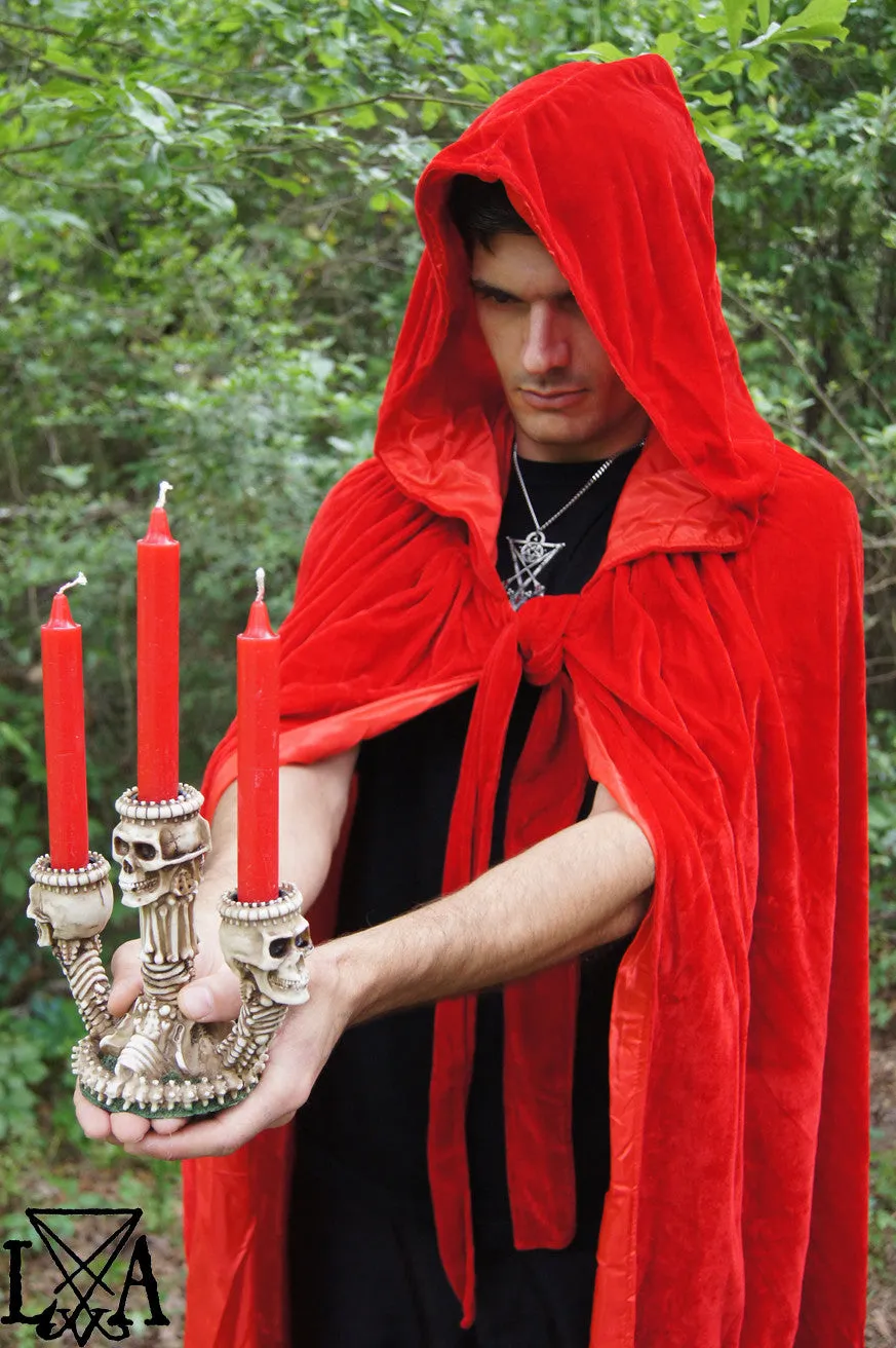 Babalon High Quality Velvet and Satin Cloak. Red Velvet lined with Red Satin