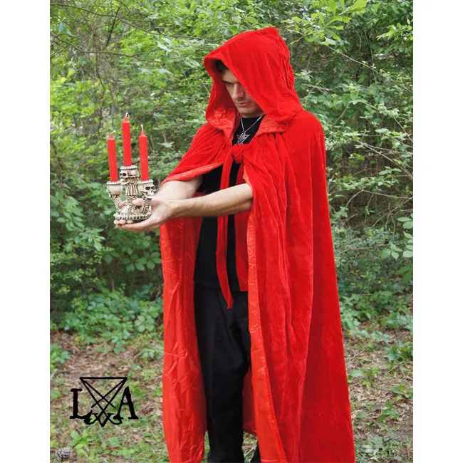 Babalon High Quality Velvet and Satin Cloak. Red Velvet lined with Red Satin