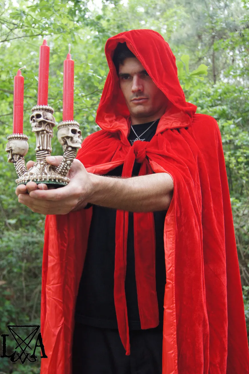 Babalon High Quality Velvet and Satin Cloak. Red Velvet lined with Red Satin