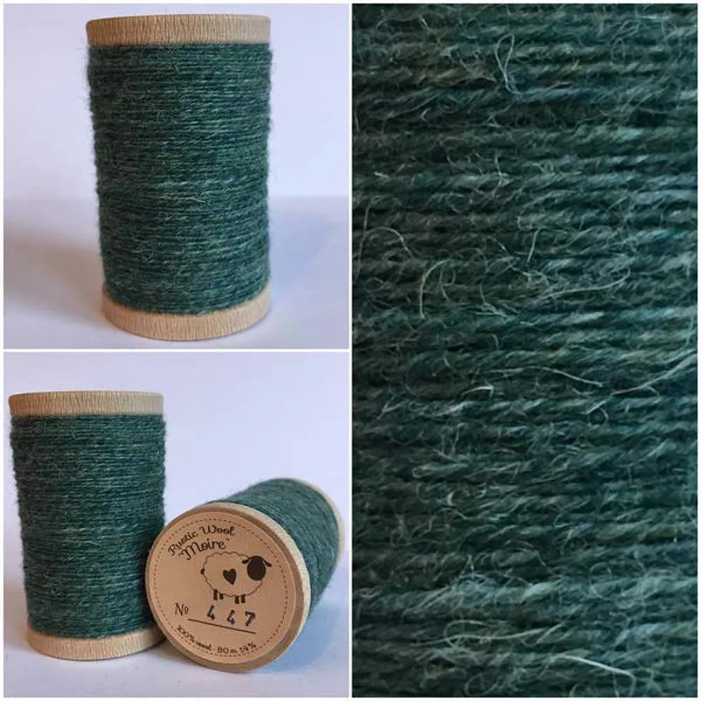COOL MINT Hand Dyed Fat EIGHTH Wool Fabric for Wool Applique and Rug Hooking