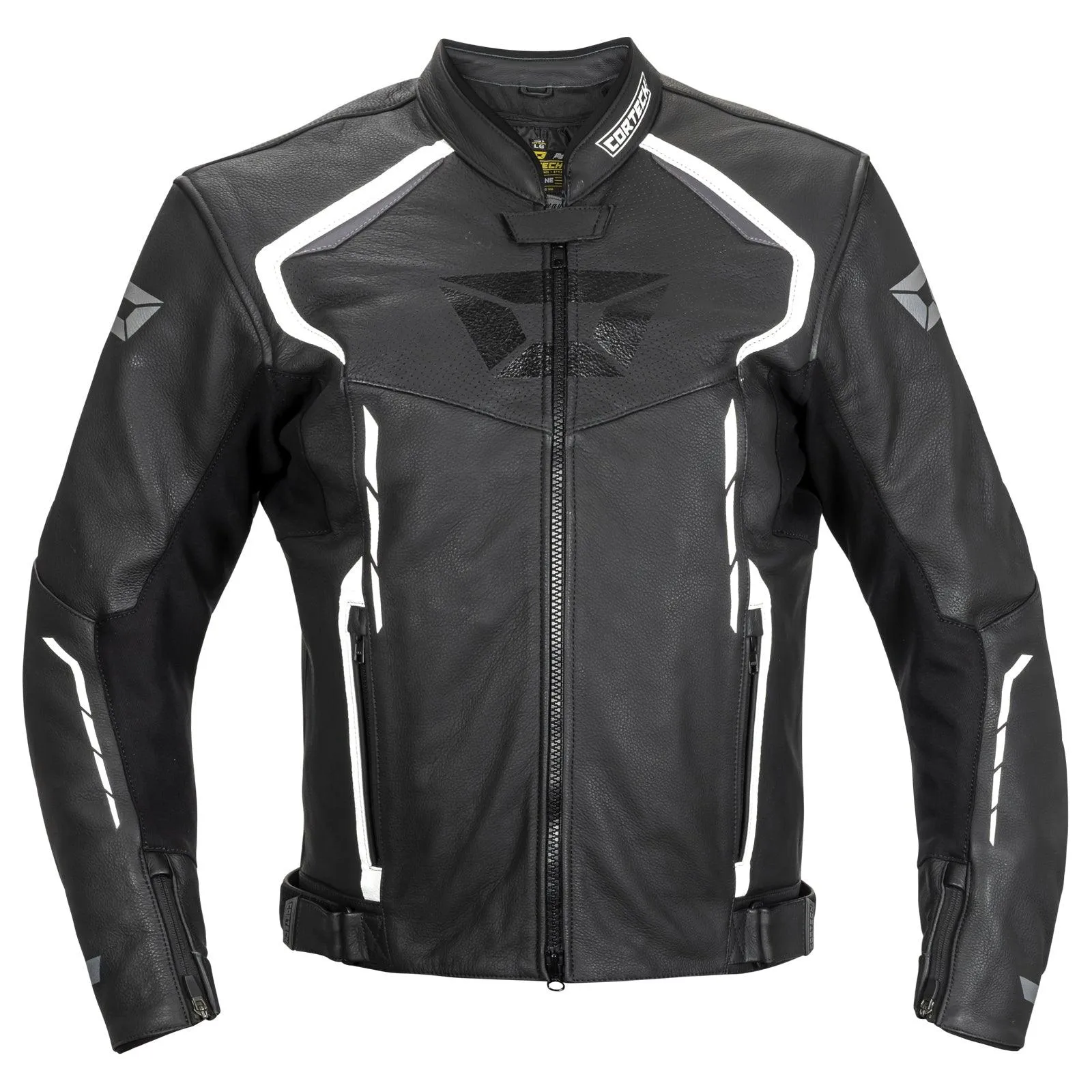 Cortech Chicane Leather Jacket - Black/White
