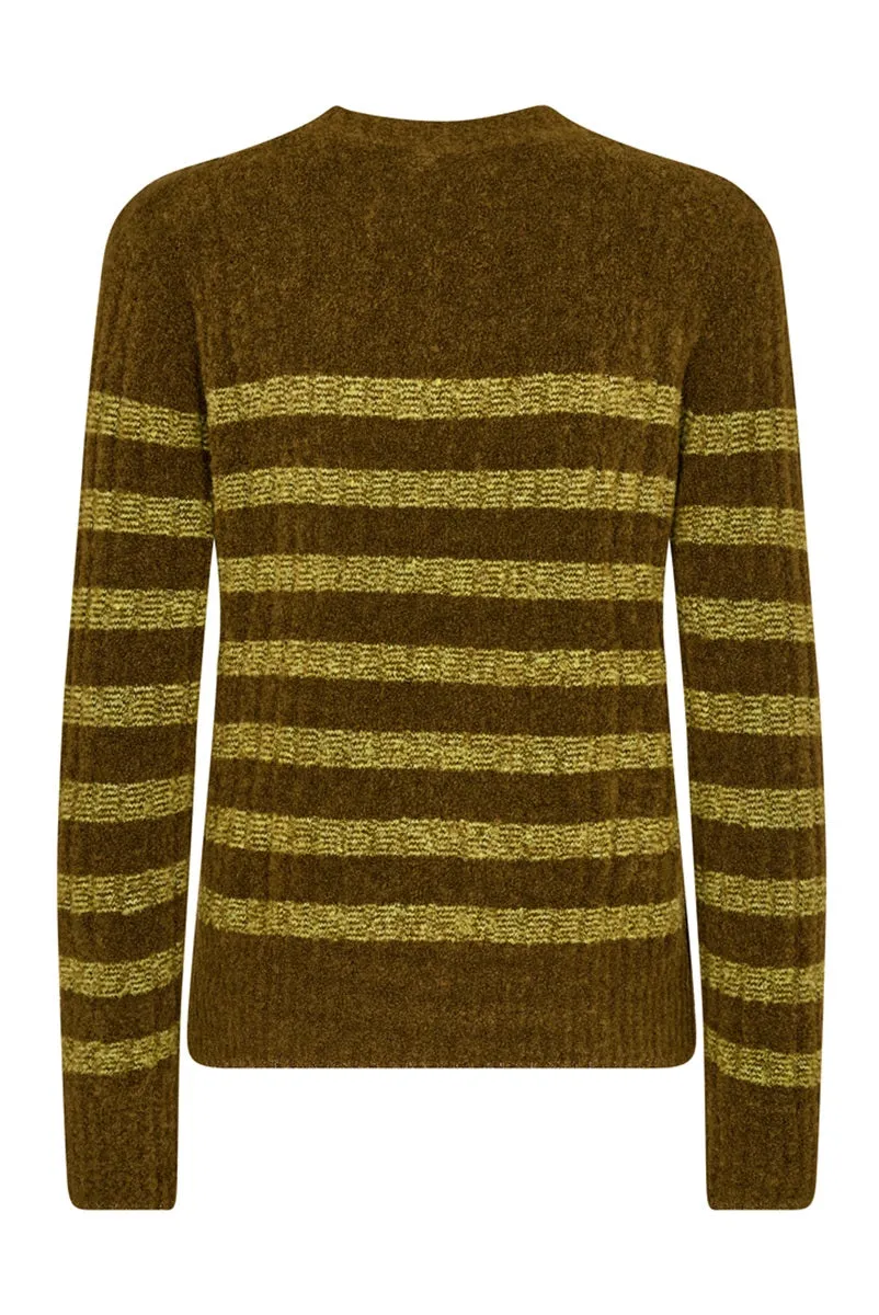 Dedra Stripe Knit in Fir Green 156240MV1 by Mos Mosh