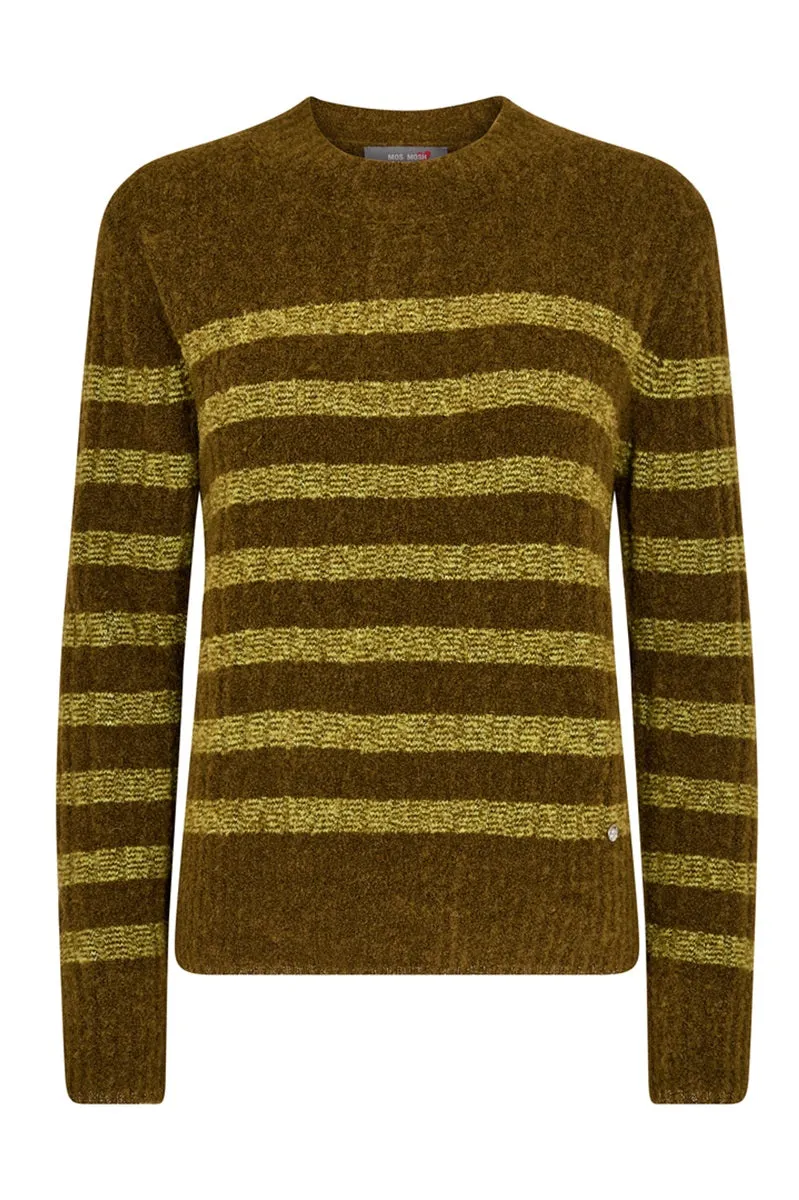 Dedra Stripe Knit in Fir Green 156240MV1 by Mos Mosh