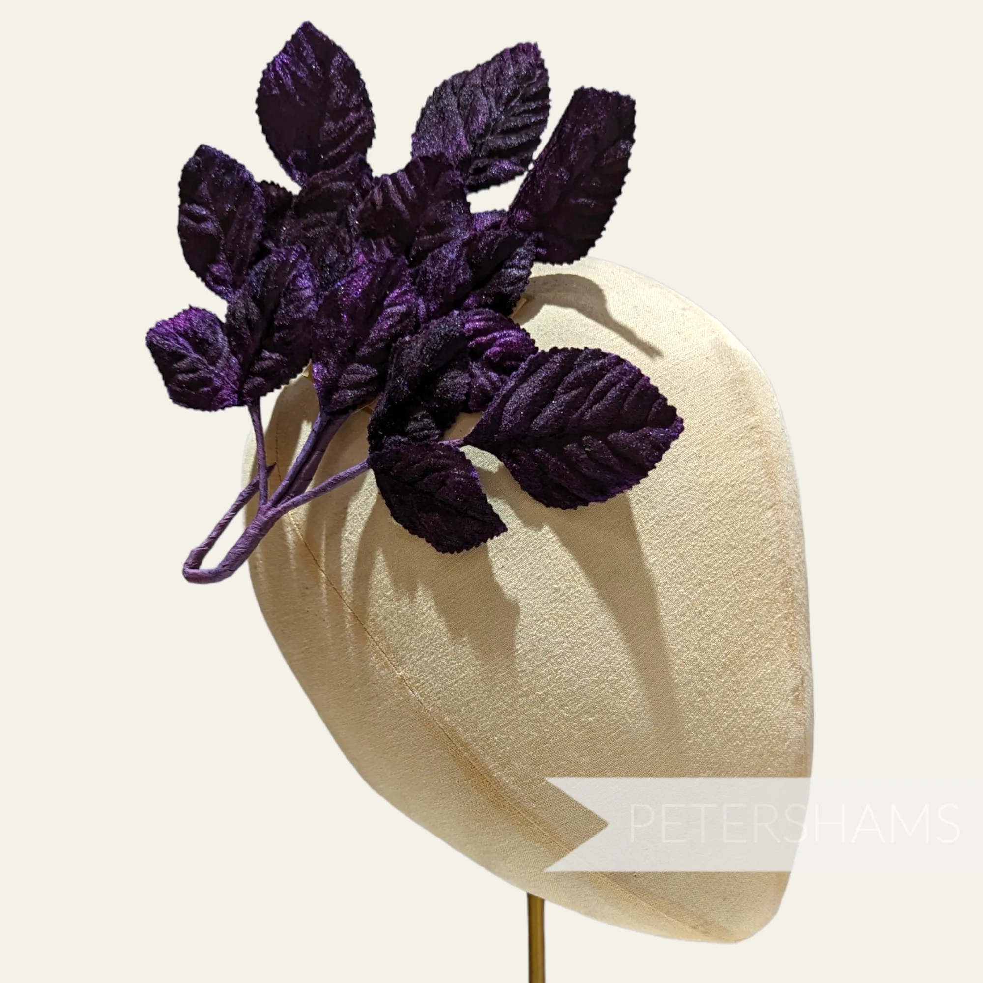 'Kayla' Velvet Wired Leaf Millinery Hat Mount