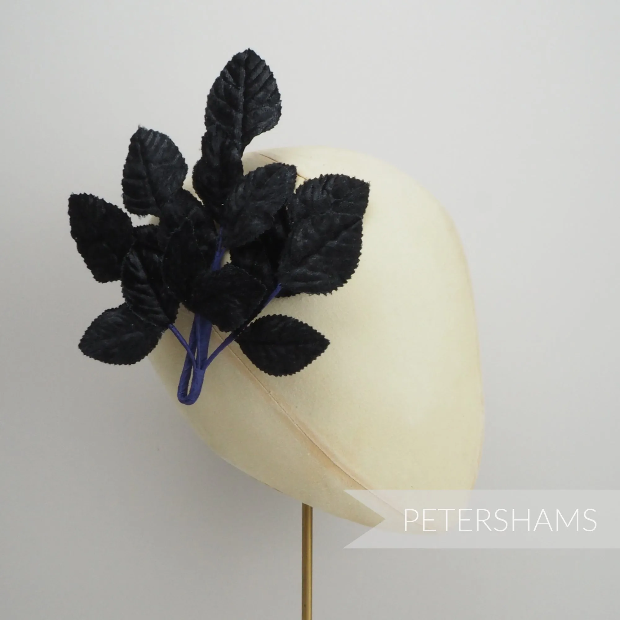 'Kayla' Velvet Wired Leaf Millinery Hat Mount