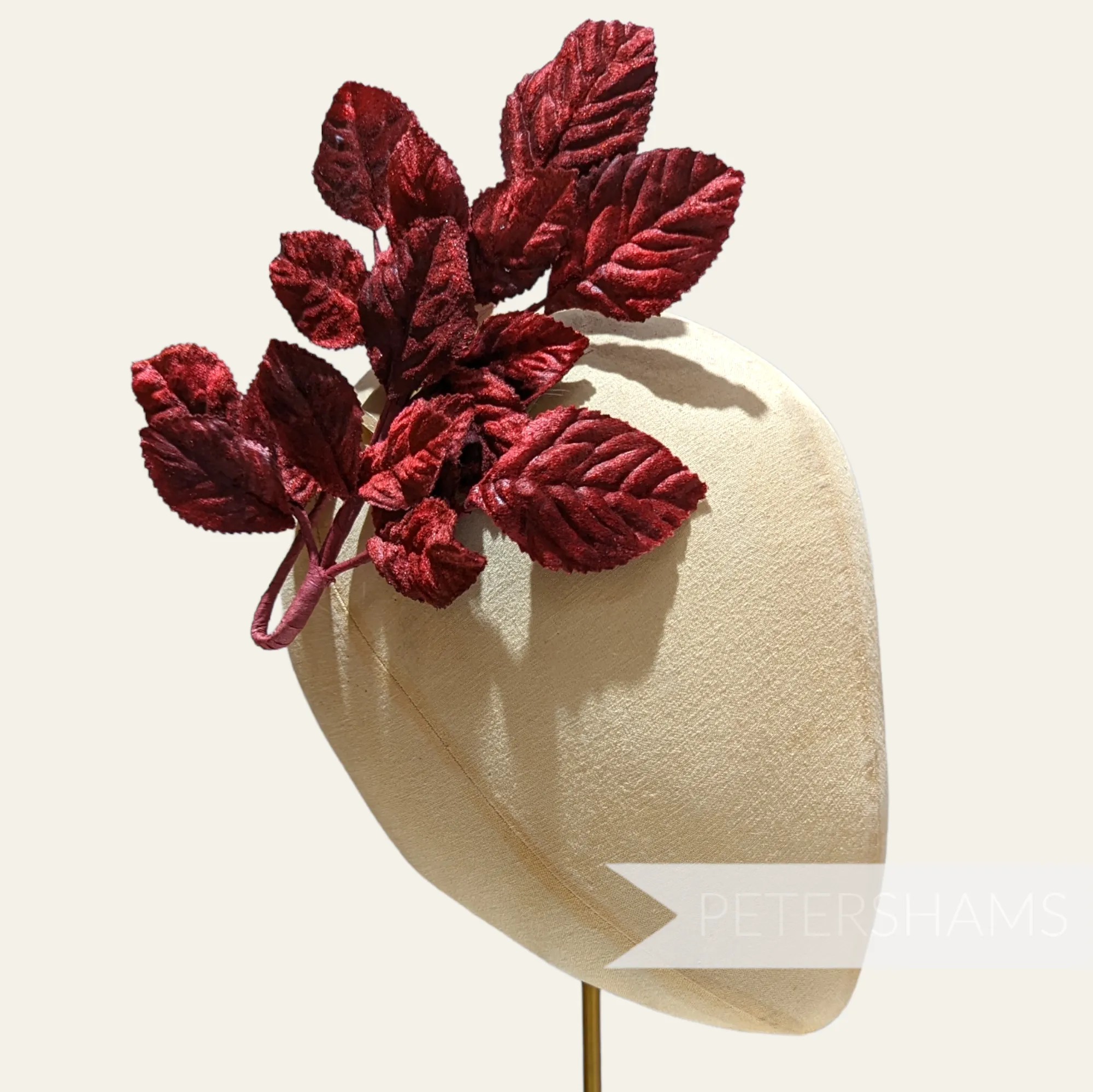 'Kayla' Velvet Wired Leaf Millinery Hat Mount