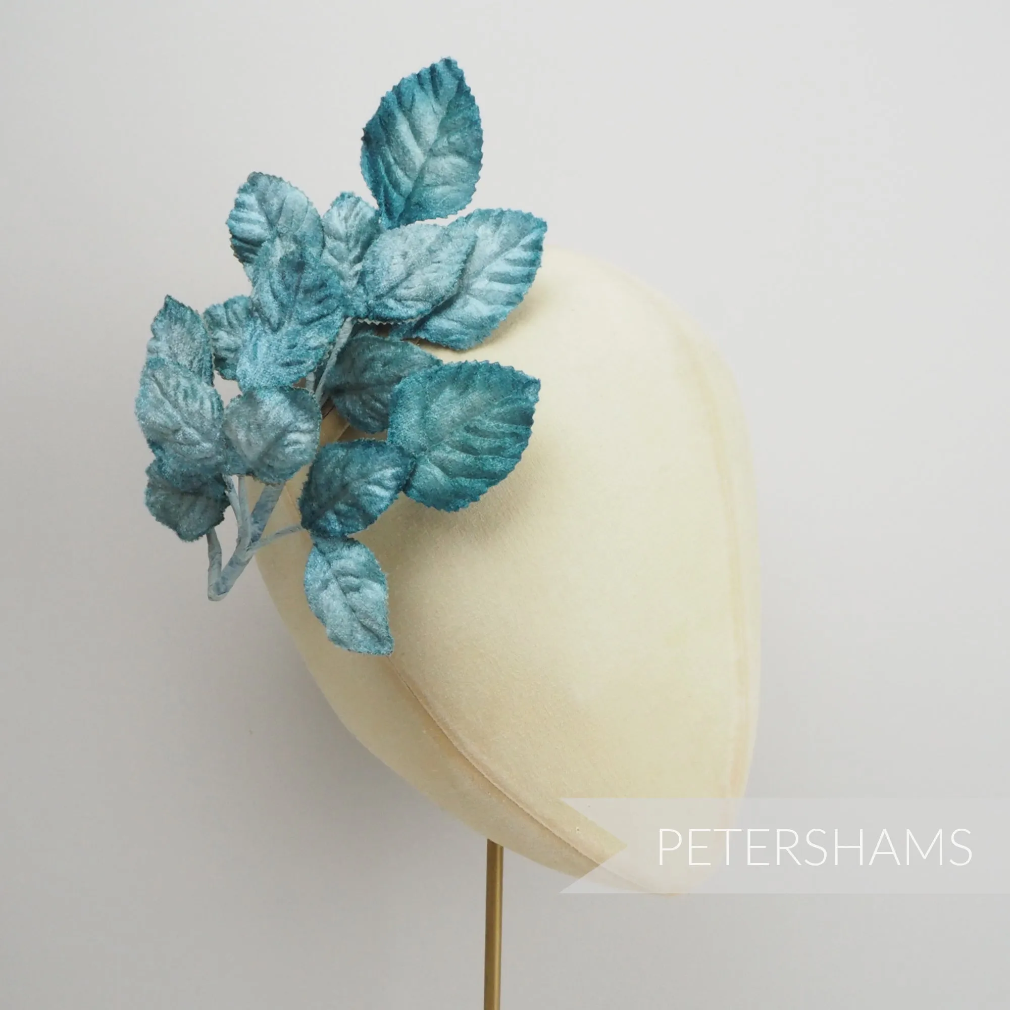 'Kayla' Velvet Wired Leaf Millinery Hat Mount