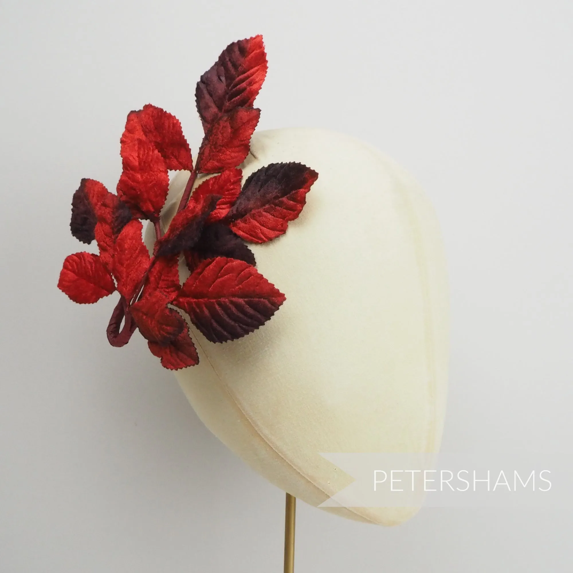 'Kayla' Velvet Wired Leaf Millinery Hat Mount