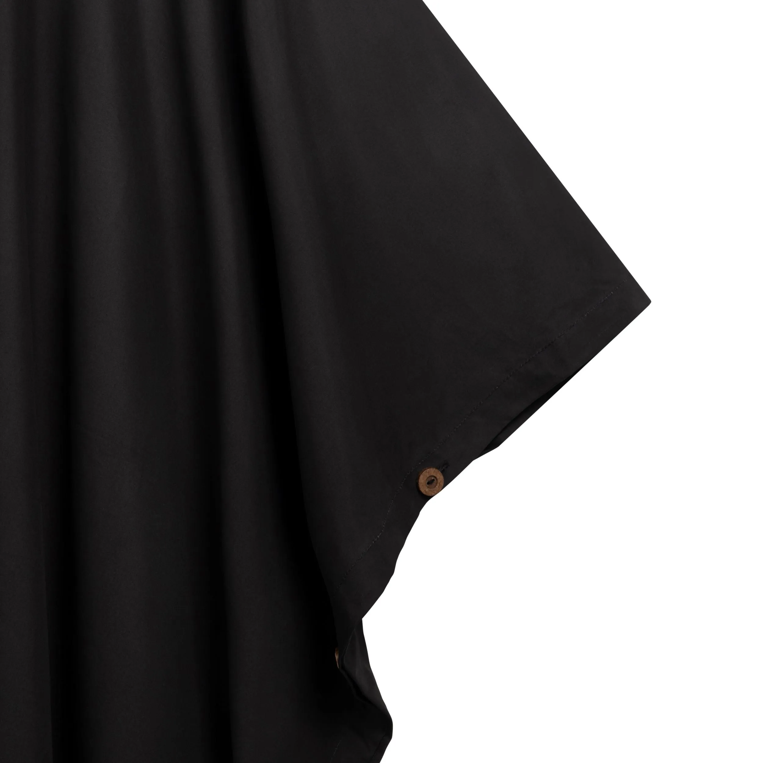 Long Hooded Rain Cape in Black