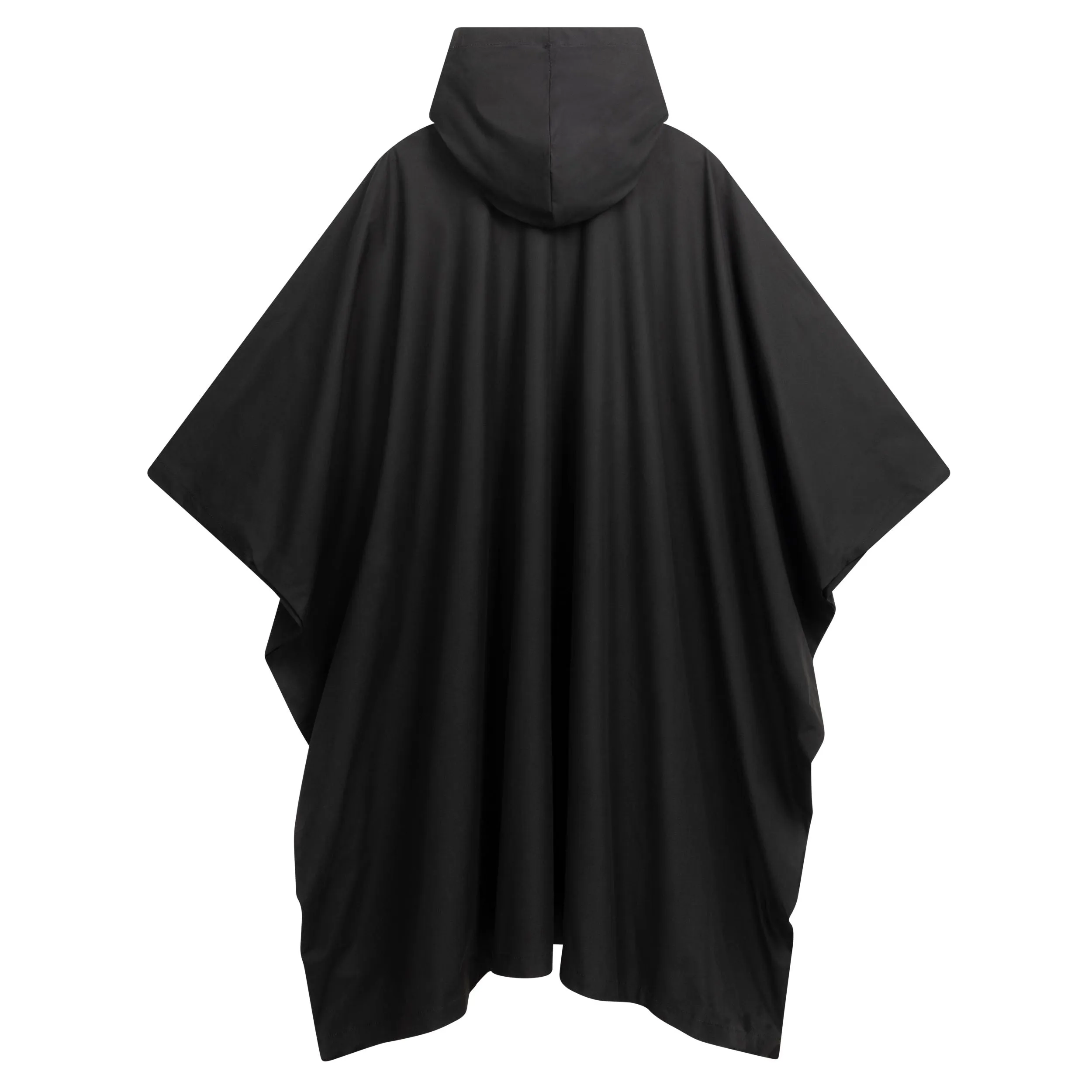 Long Hooded Rain Cape in Black