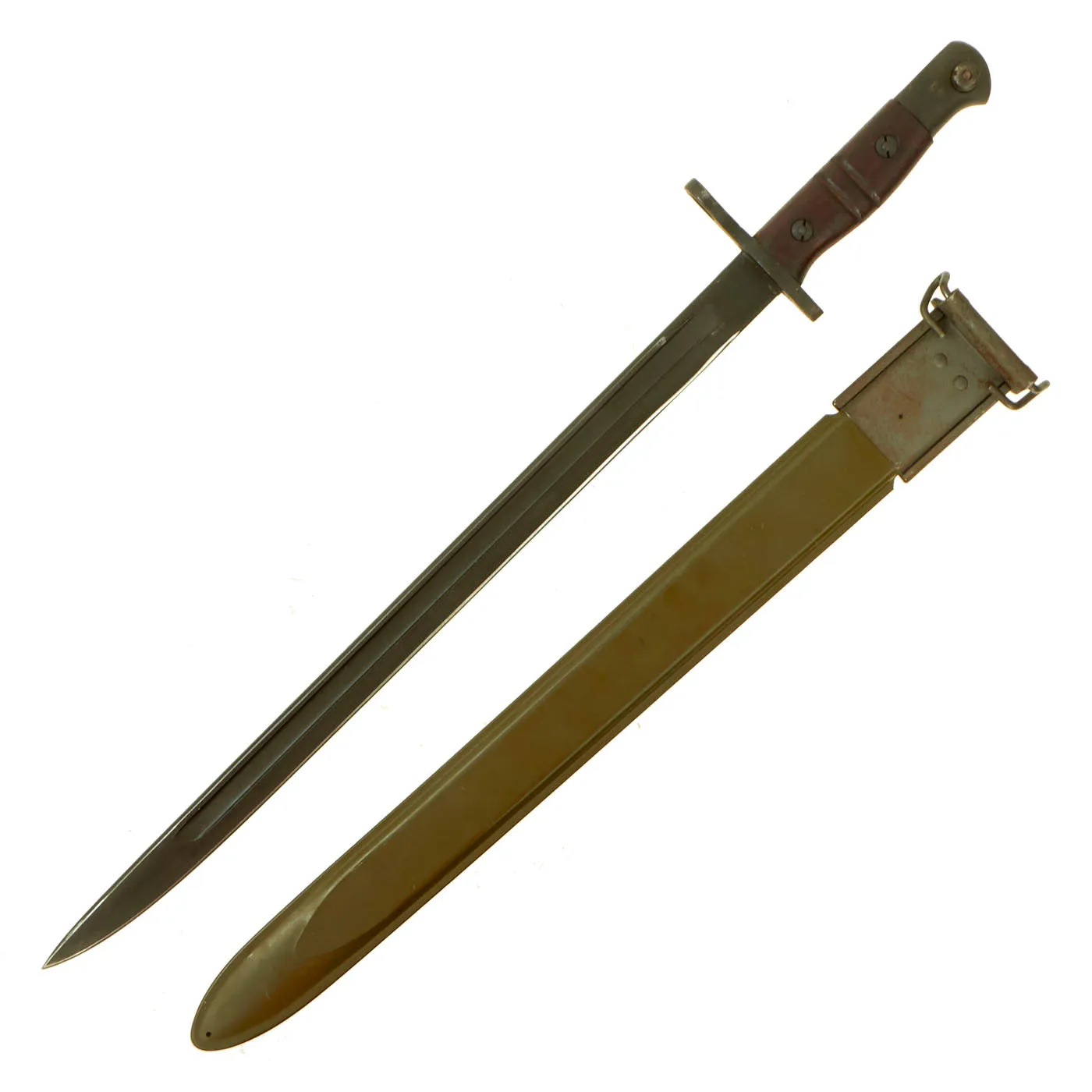 Original U.S. WWI M1917 Enfield British P1913 Overstamp Bayonet by Remington with M1917 Trench Gun Fiberglass Scabbard