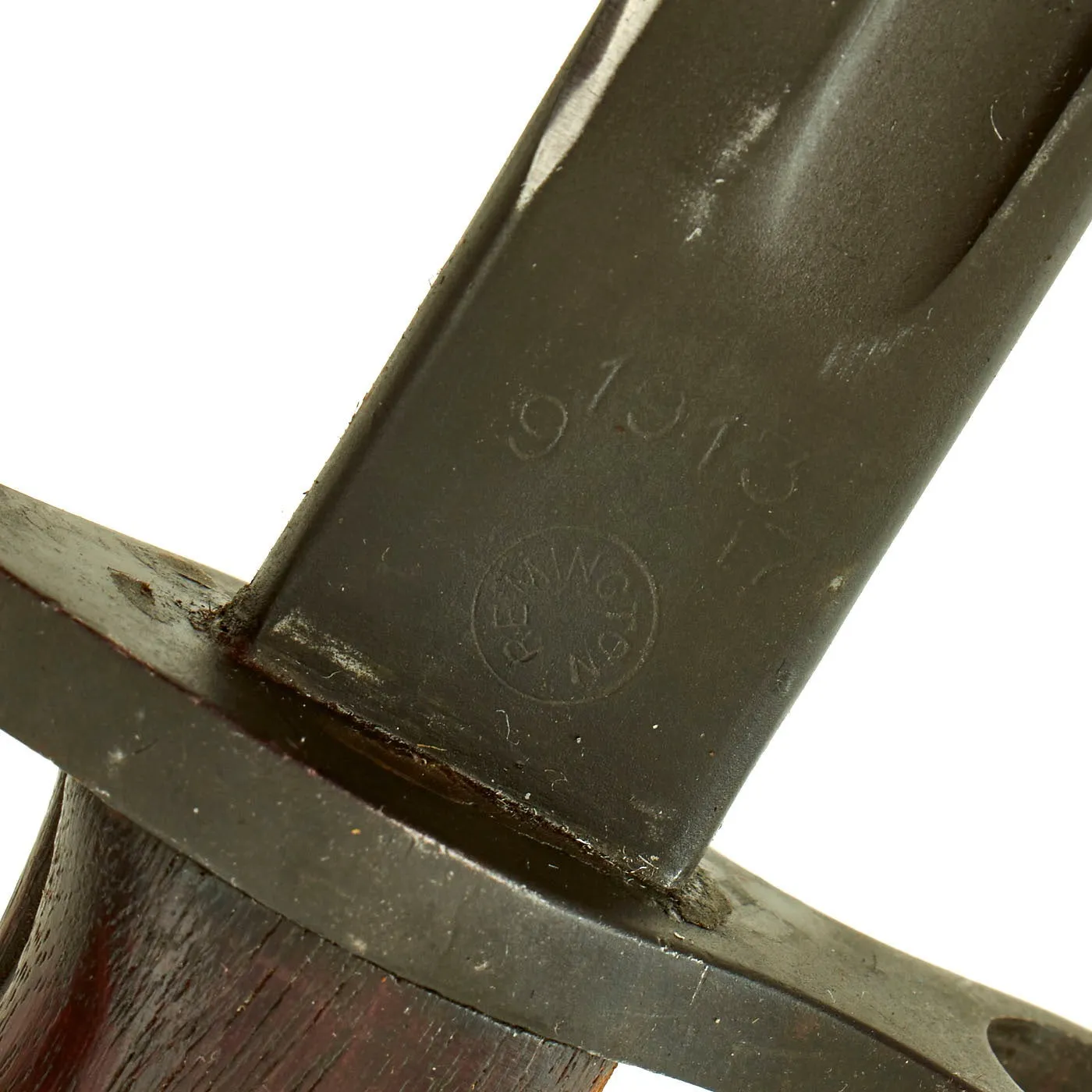 Original U.S. WWI M1917 Enfield British P1913 Overstamp Bayonet by Remington with M1917 Trench Gun Fiberglass Scabbard