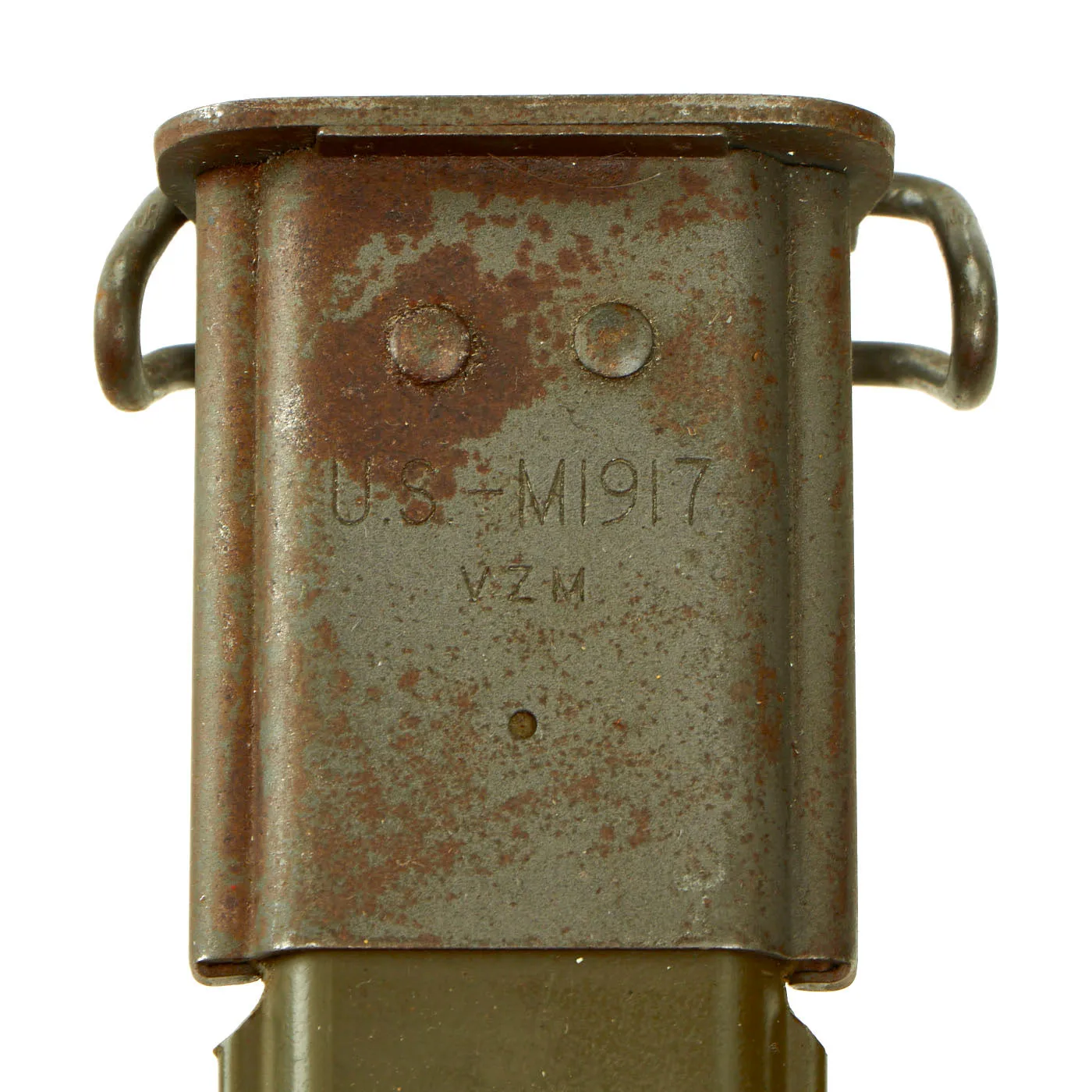Original U.S. WWI M1917 Enfield British P1913 Overstamp Bayonet by Remington with M1917 Trench Gun Fiberglass Scabbard