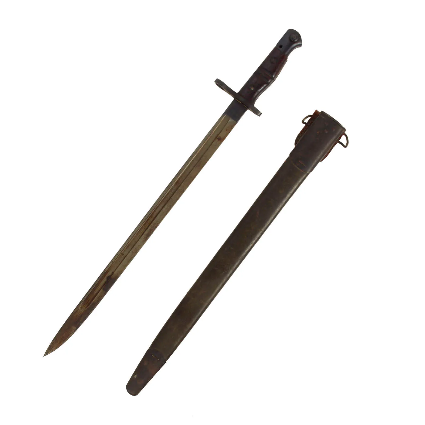 Original U.S. WWI M1917 Trench Gun Bayonet by Remington with First Pattern Scabbard by Jewell
