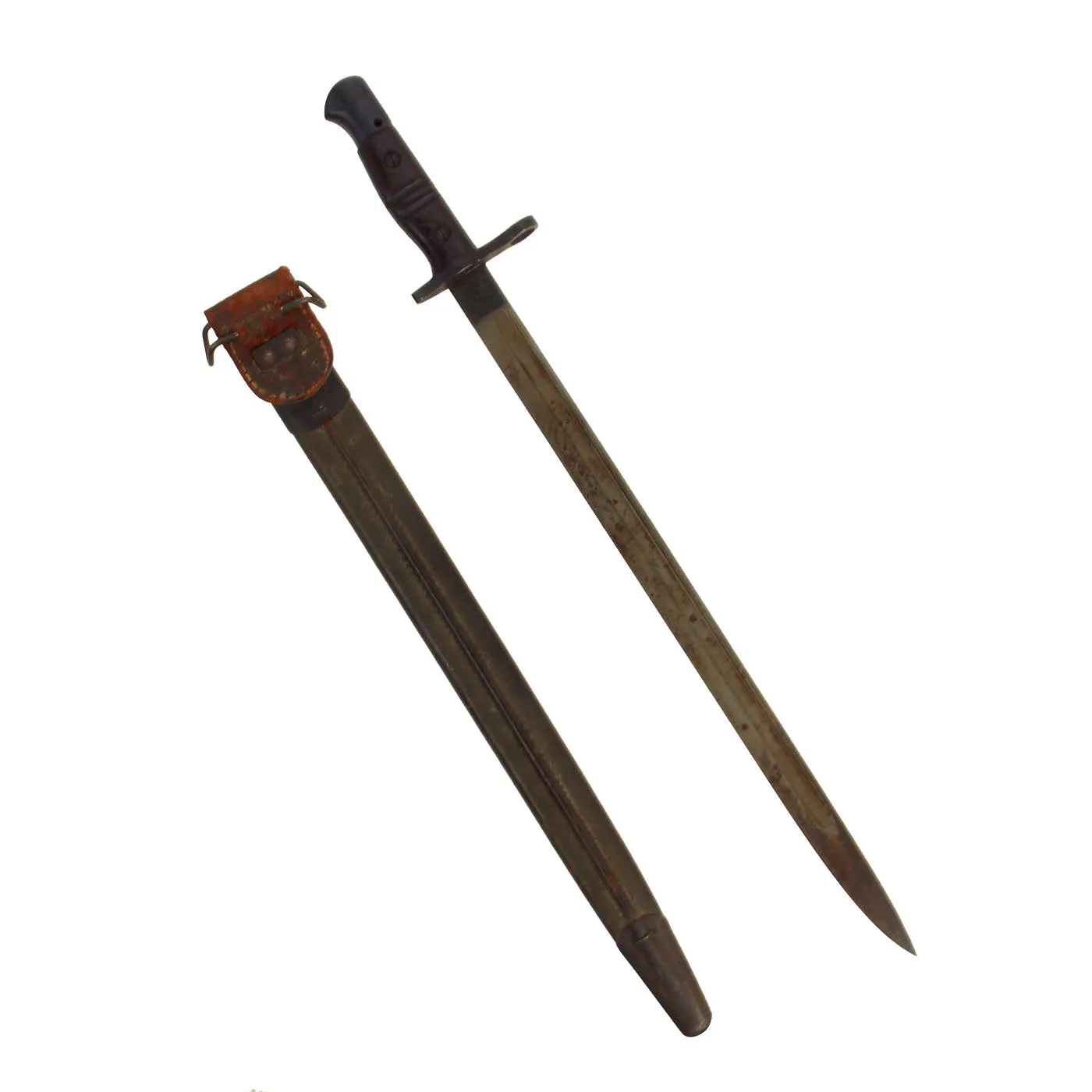 Original U.S. WWI M1917 Trench Gun Bayonet by Remington with First Pattern Scabbard by Jewell
