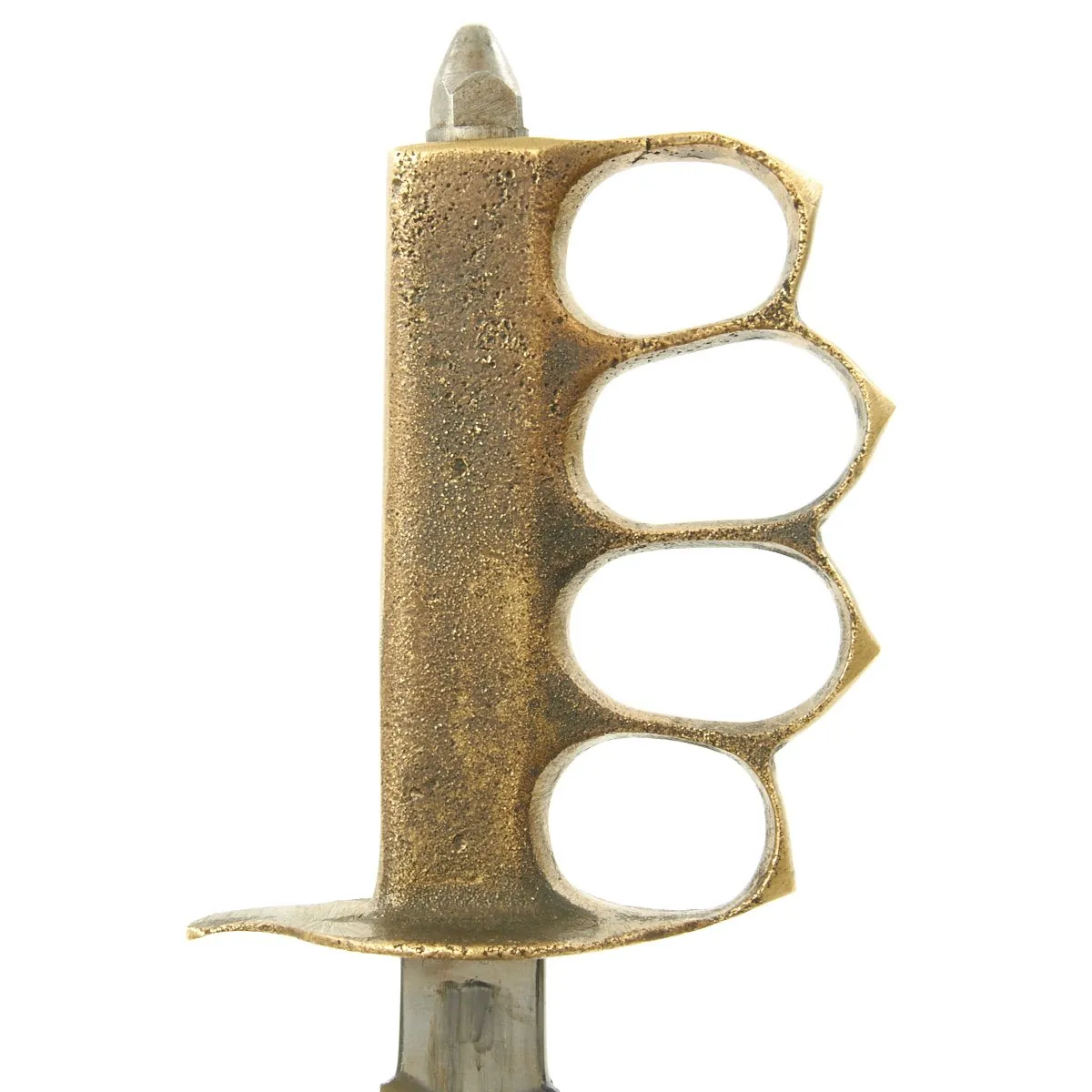 Original U.S. WWI Model 1918 Mark I Trench Knife by AU LION with Steel Scabbard - Very Good Condition