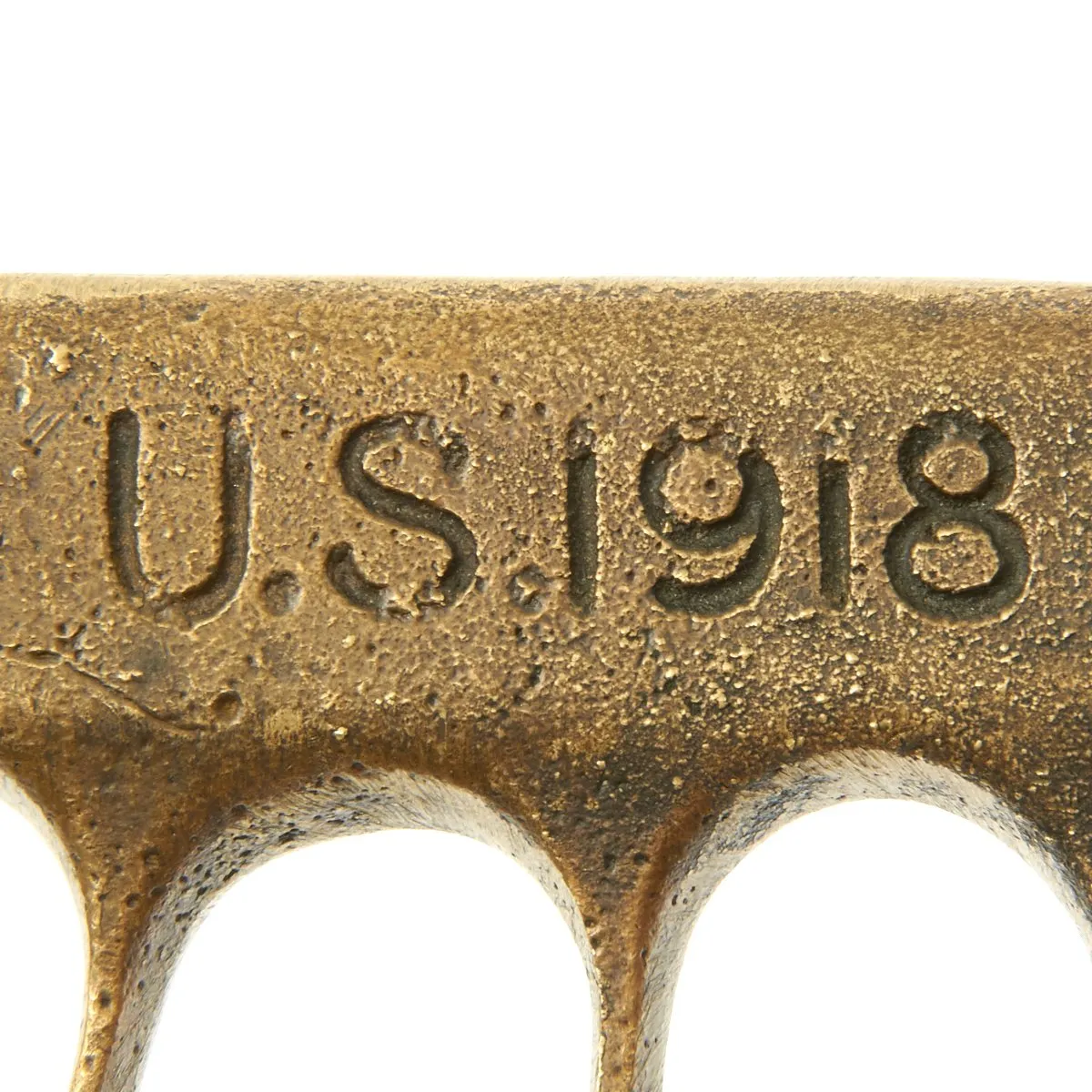 Original U.S. WWI Model 1918 Mark I Trench Knife by AU LION with Steel Scabbard - Very Good Condition