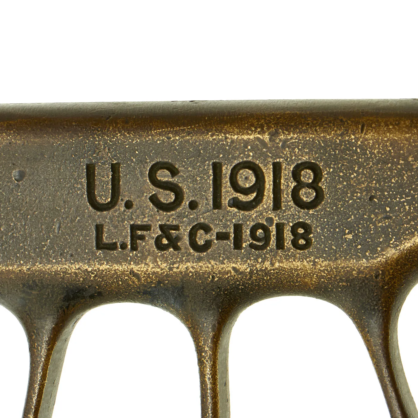 Original U.S. WWI Model 1918 Mark I Trench Knife by L. F. & C. with French Made Steel Scabbard