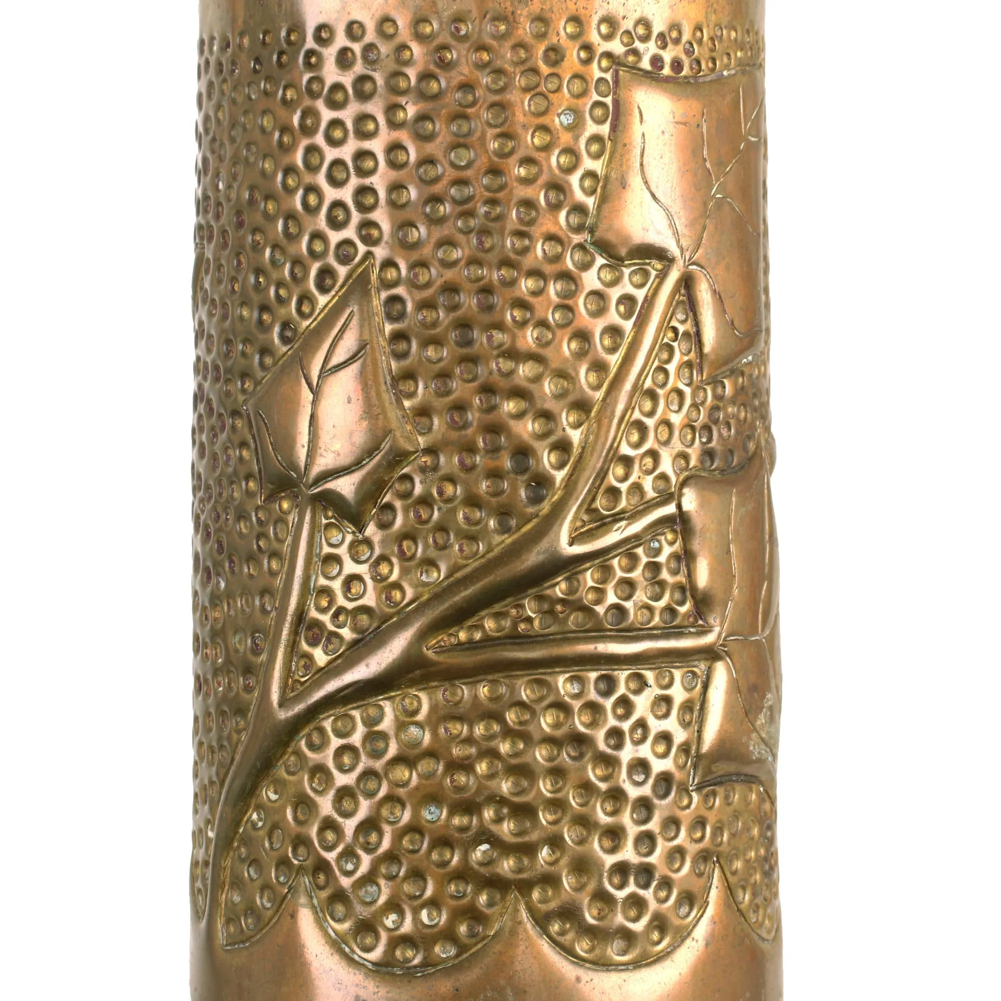 Original WWI U.S., British, and German Trench Art Brass Artillery Shell Casing Lot - 4 Items