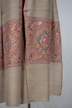 Palla Hand Sozni Pure Pashmina/Cashmere Scarf, Handwoven on Hand loom & Hand Embroided in Kashmir, Luxury, Masterpiece.