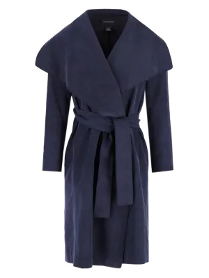 wrap-front belted coat